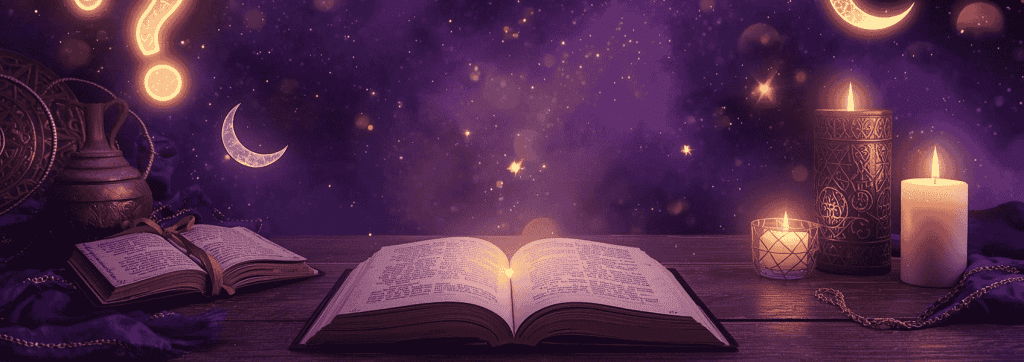 an image that shows magick blog preview, customer reviews, spell quiz, and spells faqs banner